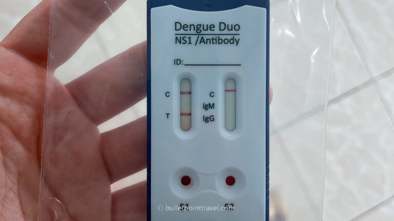 A positive rapid Dengue fever test